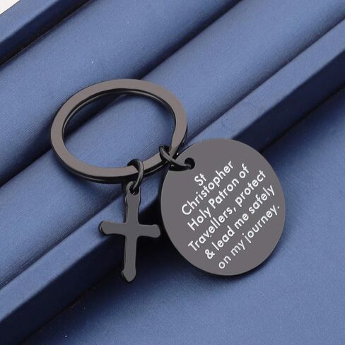 bobauna St Christopher Traveller Keychain Religious Safe Travel Gift in Kuwait
