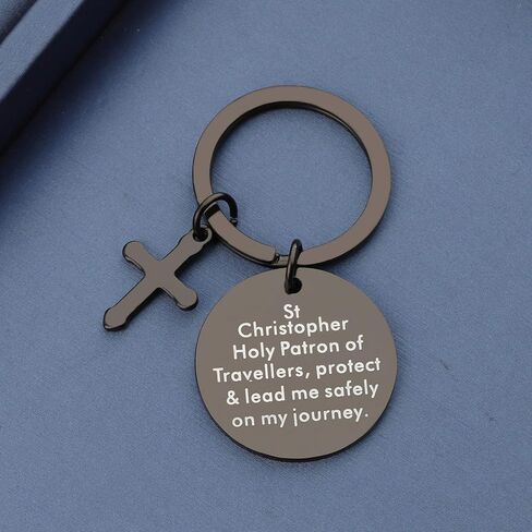 bobauna St Christopher Traveller Keychain Religious Safe Travel Gift in Kuwait