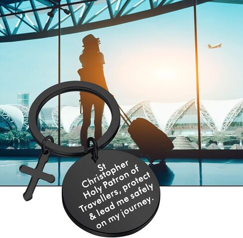 bobauna St Christopher Traveller Keychain Religious Safe Travel Gift in Kuwait