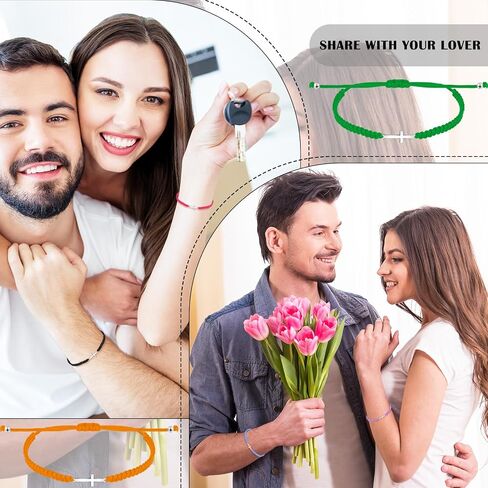 sasylvia 50 مجموعات الصليب سوار قابل للتعديل الأساور المسيحية السائبة للنساء الرجال الرجال الصليب سحر مضفر سلسلة أساور يسوع أساور الكابالا حبلا محظوظ أساور هدية الصداقة in Kuwait