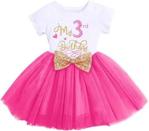 It's My 1st/2nd Birthday Cake Smash One Party Dress for Baby Girls Princess Shiny Sequin Bow Tutu Gown W/Headband Clothes Set in Kuwait