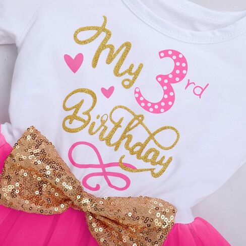 It's My 1st/2nd Birthday Cake Smash One Party Dress for Baby Girls Princess Shiny Sequin Bow Tutu Gown W/Headband Clothes Set in Kuwait