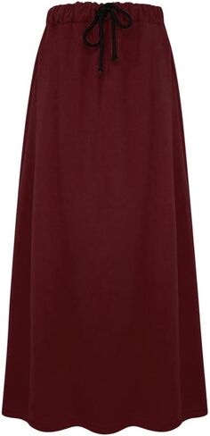 IDEALSANXUN Fleece Lined Long Skirts for Womens Elastic Waist Aline Warm Winter Skirts with Pockets in Kuwait