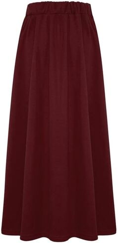 IDEALSANXUN Fleece Lined Long Skirts for Womens Elastic Waist Aline Warm Winter Skirts with Pockets in Kuwait