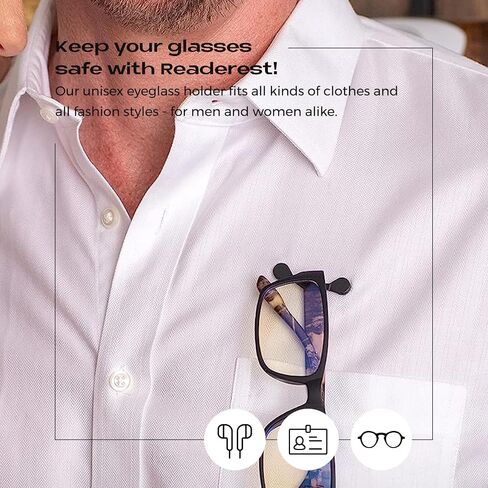Readerest Magnetic Eyeglass Holder, Set of 3, Ideal for Name Tags, Badges, Sunglasses, & Readers - Glasses Accessory in Kuwait
