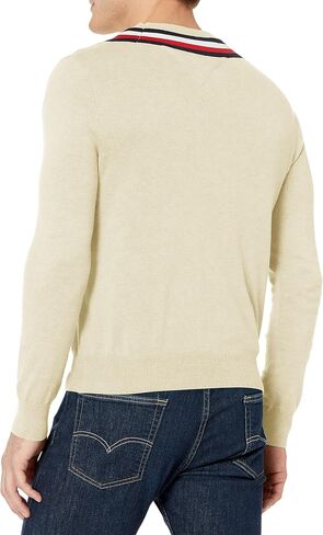 Tommy Hilfiger Men's Stripe V Neck Sweater in Saudi Arabia
