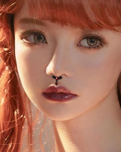 COCHARM 16G Black Dangle Septum Rings Halloween Septum Jewelry Black Bat Wing Helix Daith Earrings for Women Heart CZ Dangling Helix Daith Piercing Jewelry 316L Stainless Steel in Kuwait