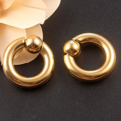 Casvort 2 PCS 316 Stainless Steel Piercing Captive Hoop Rings Tragus Ear Tunnels Ear Hanger Weight Ear Gauges Body Jewelry 2g-00g in Saudi Arabia