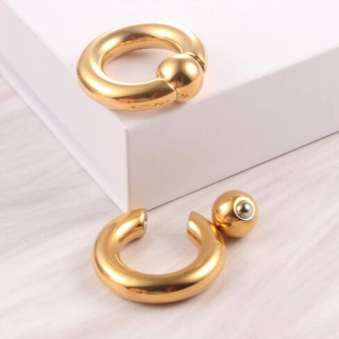 Casvort 2 PCS 316 Stainless Steel Piercing Captive Hoop Rings Tragus Ear Tunnels Ear Hanger Weight Ear Gauges Body Jewelry 2g-00g in Saudi Arabia