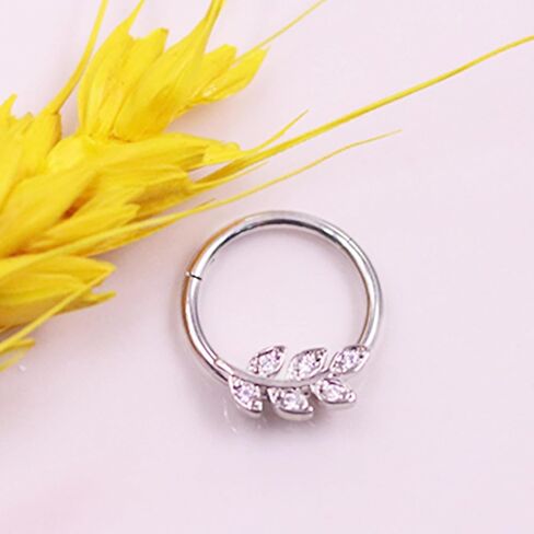 CHARMONLINE 16G 316L Stainless Steel Earring Hoop Cluster CZ Hinged Segment Clicker Daith 8/10mm Inside Diameter Clicker Helix Ear Piercings for Women Men in Kuwait