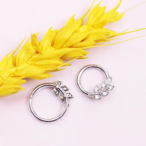 CHARMONLINE 16G 316L Stainless Steel Earring Hoop Cluster CZ Hinged Segment Clicker Daith 8/10mm Inside Diameter Clicker Helix Ear Piercings for Women Men in Kuwait