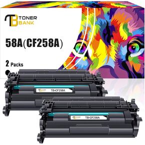خرطوشة حبر حبر بديلة متوافقة مع بنك الحبر HP 58A CF258A CF258X 58X Laserjet Pro M404dn M404dw M404n MFP M428fdw M428fdn M428dw M304 M404 M428 بدون رقاقة (أسود، عبوتان) in Kuwait