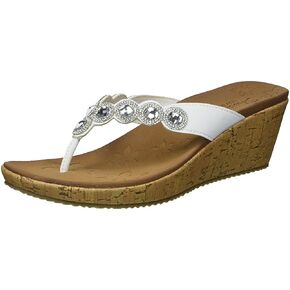 صندل نسائي من Skechers Beverlee-Bizzy Babe-Rhinestone Thong Wedge in Kuwait
