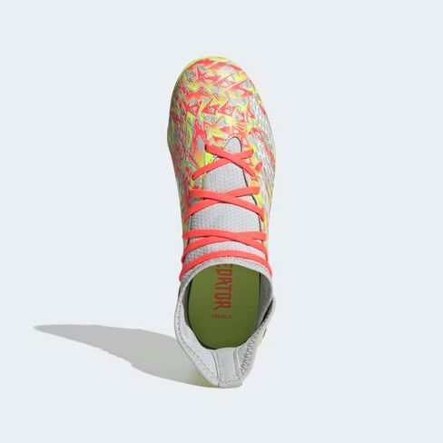 adidas boys Predator Freak.3 Firm Ground Cleats, Clear Grey/Cloud White/Solar Yellow, 5 Big Kid in Saudi Arabia