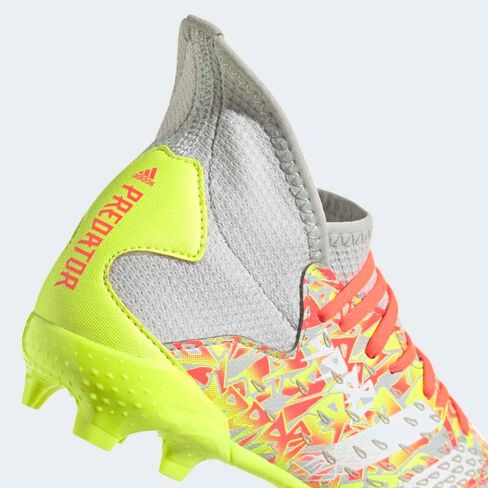 adidas boys Predator Freak.3 Firm Ground Cleats, Clear Grey/Cloud White/Solar Yellow, 5 Big Kid in Saudi Arabia