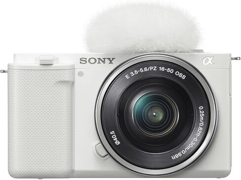 Sony ZV-E10 Mirrorless Camera with 16-50mm Lens, White Bundle with ACCVC1 Vlogger Accessory Kit Shooting Grip and 64GB SD Card in Saudi Arabia