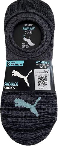 جوارب رياضية نسائية من PUMA مكونة من 8 أزواج - مقاس 5-9.5 in Saudi Arabia