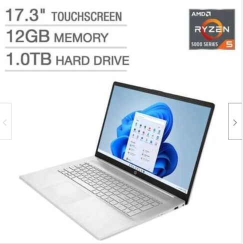 HP 17.3" Touch Screen 17-cp0035cl AMD Ryzen 5 5500U, 12gb DDR4 Memory, 1TB Hard Drive, Webcam, Bluetooth, Windows 11 in Saudi Arabia