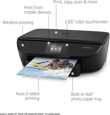 HP Envy 5660 Wireless All-in-One Photo Printer with Mobile Printing, HP Instant Ink or Amazon Dash replenishment ready (F8B04A) in Saudi Arabia
