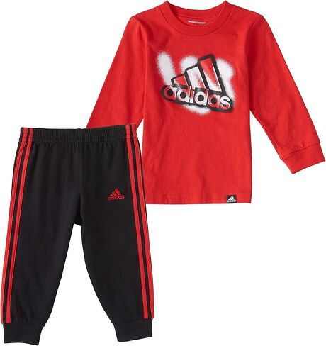 adidas Baby-Boy's Long Sleeve Cotton Tee and Joggers Set in Saudi Arabia