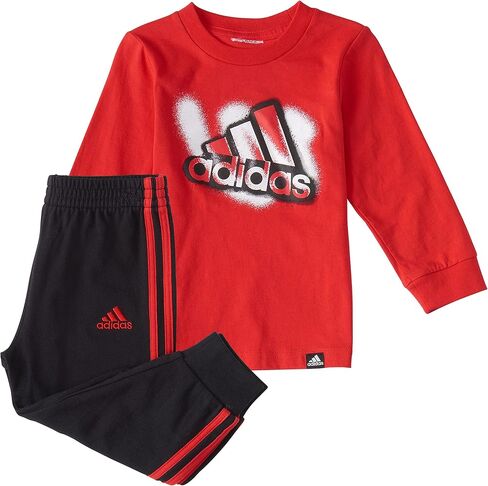 adidas Baby-Boy's Long Sleeve Cotton Tee and Joggers Set in Saudi Arabia