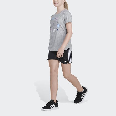 adidas Girls' Short Rolled Sleeve Heather Tee in Kuwait