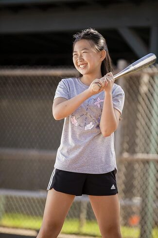 adidas Girls' Short Rolled Sleeve Heather Tee in Kuwait