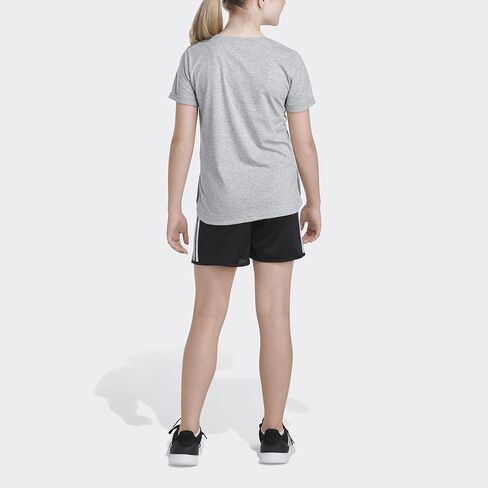 adidas Girls' Short Rolled Sleeve Heather Tee in Kuwait