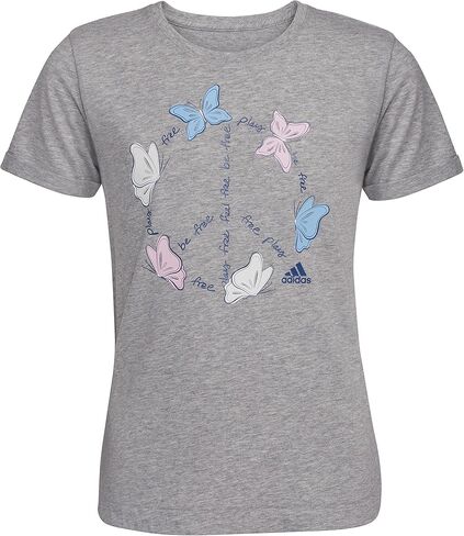 adidas Girls' Short Rolled Sleeve Heather Tee in Kuwait