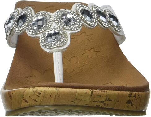 صندل نسائي من Skechers Beverlee-Bizzy Babe-Rhinestone Thong Wedge in Kuwait