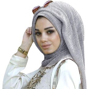 Adela Women Lightweight Scarf Muslim Turban Hijab Cap Long Scarf Wrap Shawl