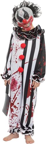 زي المهرج القاتل من Spooktacular Creations Boy Bleeding Killer Clown، زي المهرج المرعب لحفلات الهالوين، حفلة ذات طابع مخيف، لعب دور المهرج القاتل - مقاس M in Saudi Arabia