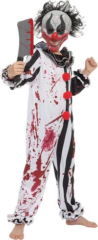 زي المهرج القاتل من Spooktacular Creations Boy Bleeding Killer Clown، زي المهرج المرعب لحفلات الهالوين، حفلة ذات طابع مخيف، لعب دور المهرج القاتل - مقاس M in Saudi Arabia