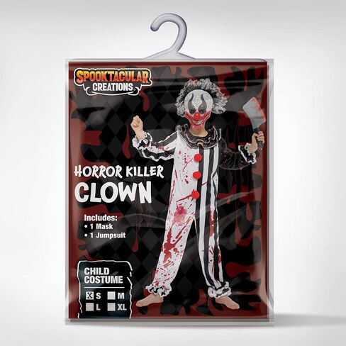زي المهرج القاتل من Spooktacular Creations Boy Bleeding Killer Clown، زي المهرج المرعب لحفلات الهالوين، حفلة ذات طابع مخيف، لعب دور المهرج القاتل - مقاس M in Saudi Arabia