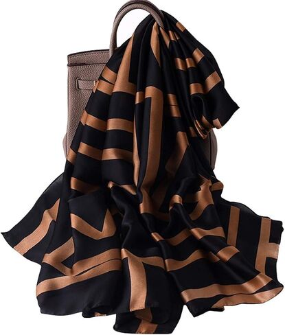 أوشحة عصرية من K-Elewon بملمس حريري، شالات طويلة خفيفة الوزن للنساء in Kuwait