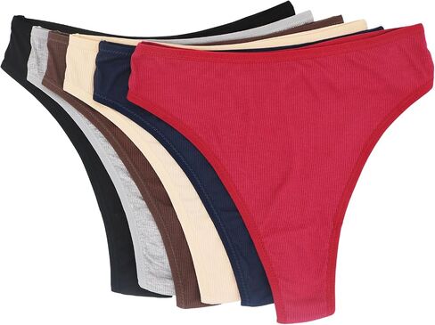 Yuamose Cotton Thongs Underwear For Women High Wiasted Plus & Regular Size Tummy Control Underwear Panties Multiple Pack in Kuwait