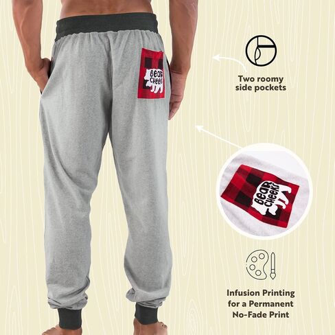 Lazy One Men's Jogger Sweatpants, Cozy, Warm, Pockets in Kuwait
