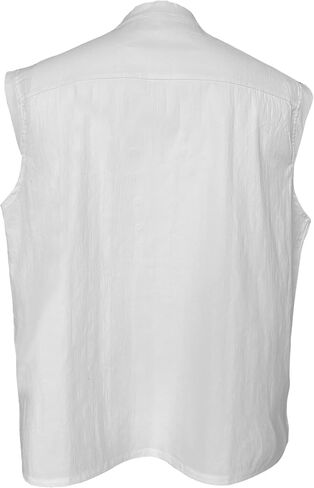 COSHARO Men Renasissance Top Black Medieval Viking Sleeveless Shirt White Linen Pirate Victorian Tunic Top for Men in Saudi Arabia