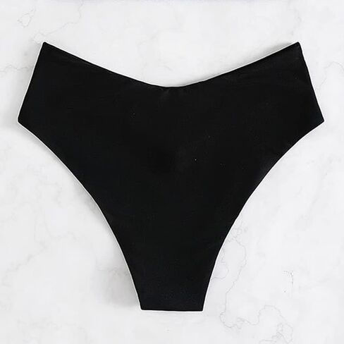 YELAIVP Women's V Cut Bikini Bottom Cheeky High Waisted High Cut Swimsuit Bathing Suit Bottoms in Kuwait