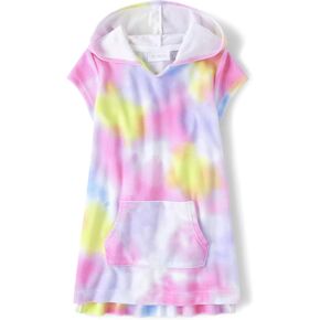 The Children's Place,Short Sleeve Cover Up,girls,Neon Peony,X-Large in Saudi Arabia