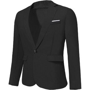 Mens Blazer,Men's One Button Suit Jacket Slim Fit Casual Dinner Wedding Party Prom Business Coat