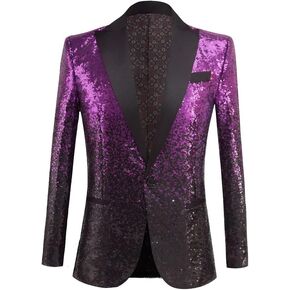 Men's Shiny Gradient Sequin Suit Jackets Fashion Long Sleeved Party Blazers Tuxedo Host Dress in Saudi Arabia