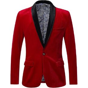 سترة رجالي مخملية من WZIKAI بمقاس نحيف بزر واحد، سترة رياضية مناسبة لحفلات الزفاف وحفلات العشاء in Kuwait