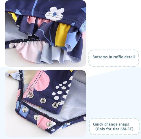 Baby Girls One Piece Swimsuits Long Sleeve Rash Guard Swimshirts Kids Sun Protection Bathing Suits in Saudi Arabia