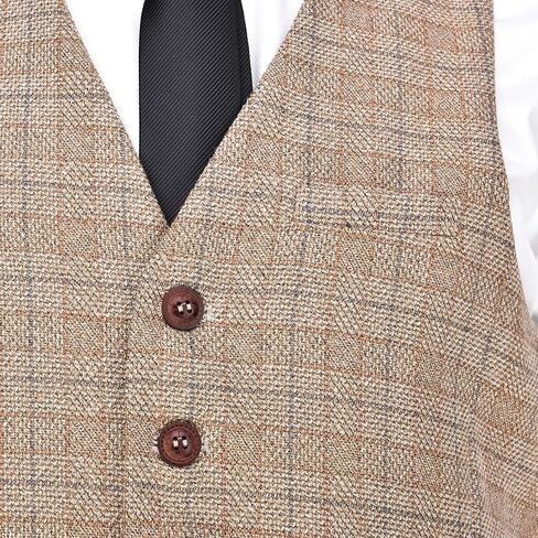 VOBOOM Men's V-Neck Suit Vest Casual Slim Fit Dress 6 Button Vest Waistcoat in Saudi Arabia