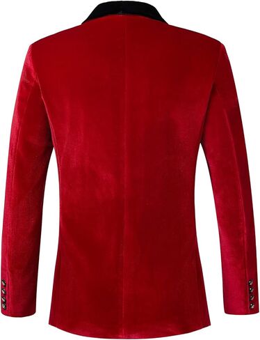 WZIKAI Mens Velvet Blazer Slim Fit One Button Solid Suit Jacket Sport Coat for Wedding Prom Dinner Party in Kuwait