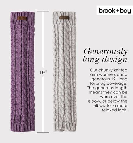 Brook + Bay Knit Arm Warmers for Women - Winter Fingerless Arm Warmers & Wrist Warmer w/Thumbhole - Long Fingerless Gloves in Saudi Arabia