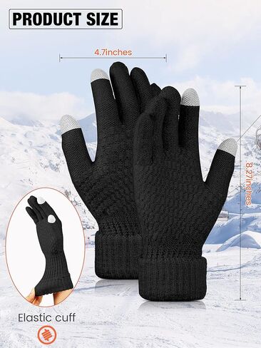 قفازات ساتينيور 6 أزواج للنساء لشاشات اللمس الشتوية مبطنة بالصوف للنساء والفتيات in Kuwait