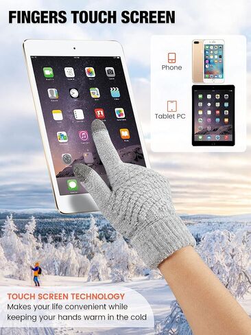قفازات ساتينيور 6 أزواج للنساء لشاشات اللمس الشتوية مبطنة بالصوف للنساء والفتيات in Kuwait