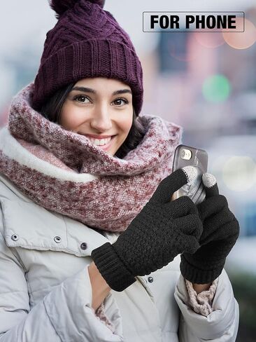 قفازات ساتينيور 6 أزواج للنساء لشاشات اللمس الشتوية مبطنة بالصوف للنساء والفتيات in Kuwait